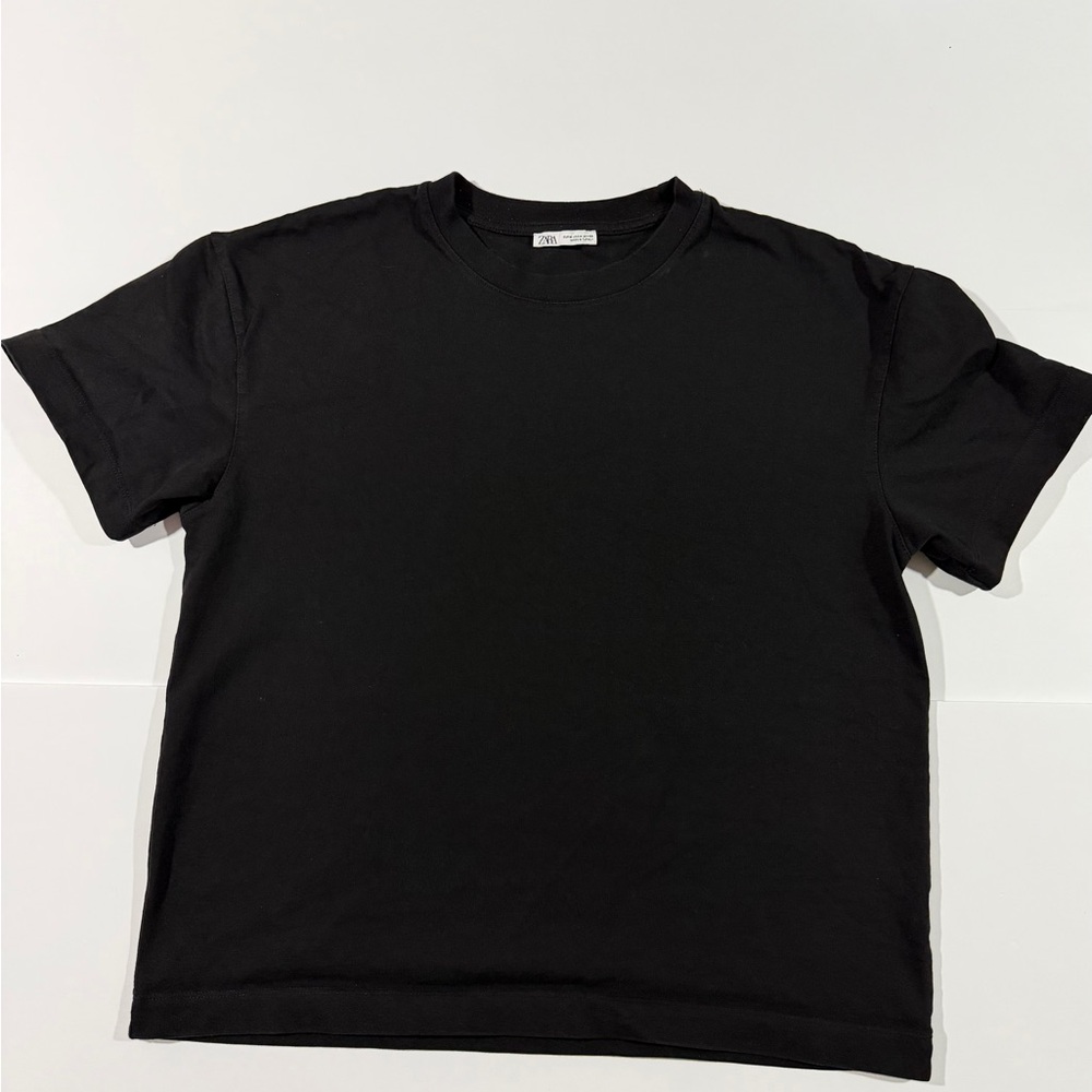 Zara Black Short Sleeve Crewneck T-Shirt - Men's